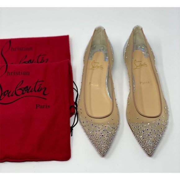 Christian Louboutin follies strass flat rete/calf - Picture 14 of 16